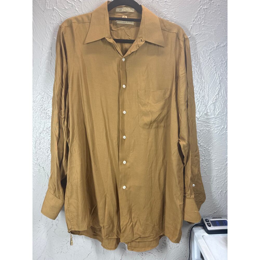 Geoffrey Beene Men's Yellow Gold Long‎ Sleeve Dress Shirt 15.5 32/33